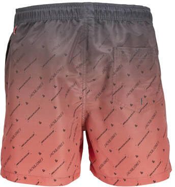 Jack & jones JUNIOR zwemshort JPSTFIJI koraalrood grijs Jongens Gerecycled polyester 128