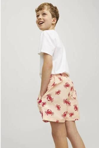 Jack & jones JUNIOR zwemshort JPSTFIJI zalmroze rood Jongens Gerecycled polyester 128