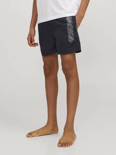 Jack & jones JUNIOR zwemshort JPSTFIJI zwart Jongens Polyester Effen 164