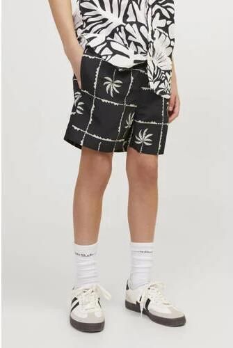 Jack & jones JUNIOR zwemshort JPSTFIJI zwart grijs Jongens Polyester All over print 152 - Foto 2