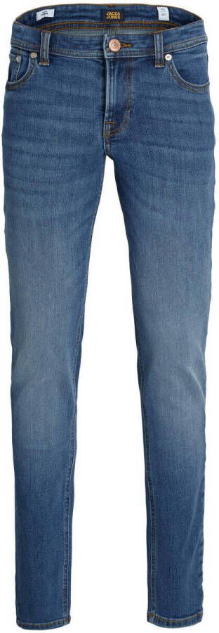 Jack & jones JUNIOR slim fit jeans JJIGLENN blue denim Blauw Jongens Stretchdenim 164