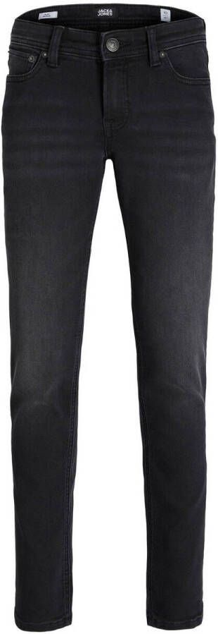 Jack & jones JUNIOR low waist slim fit jeans JJIGLENN JJORIGINAL black denim Zwart Jongens Stretchdenim 116