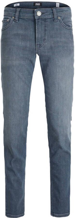 Jack & jones JUNIOR low waist slim fit jeans JJIGLENN JJORIGINAL grey denim Grijs Jongens Stretchdenim 116