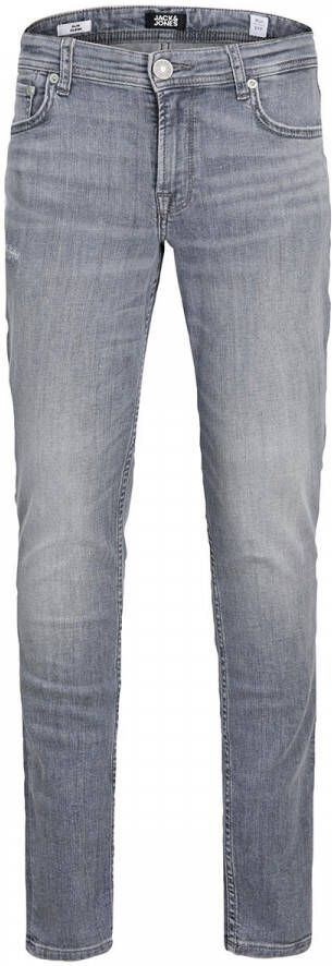 Jack & jones JUNIOR low waist slim fit jeans JJIGLENN grijs Jongens Stretchdenim 152