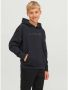 Jack & jones JUNIOR hoodie JJESTAR met logo zwart Sweater Logo 152 - Thumbnail 2