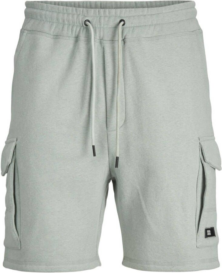 JACK & JONES JUNIOR gemêleerde regular fit sweatshort JPSTCLASSIC grijs