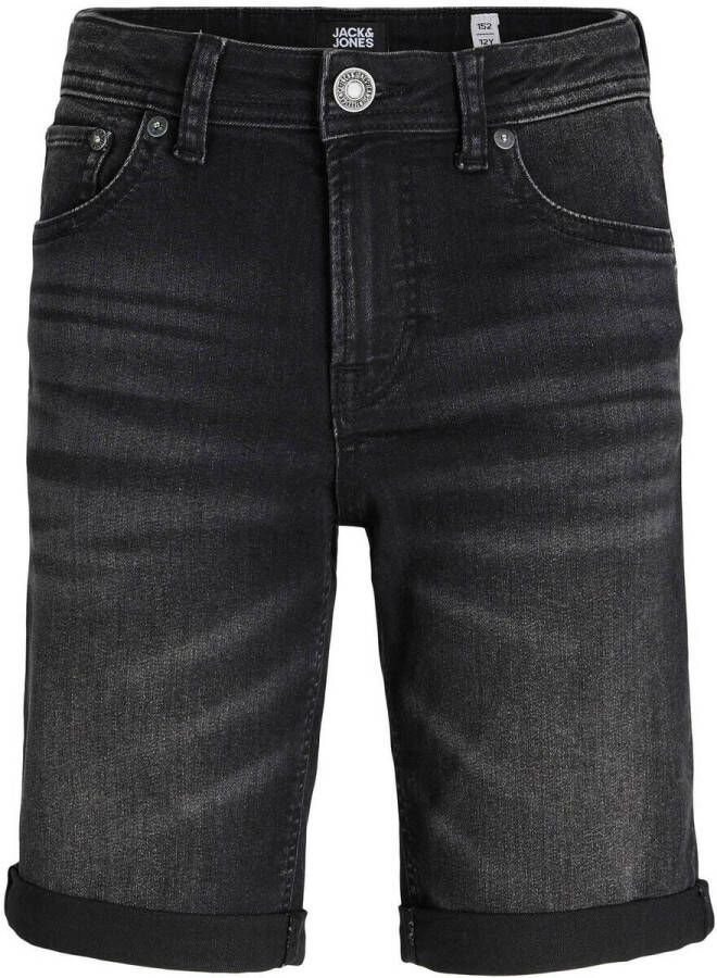 Jack & jones JUNIOR denim short JJIRICK black denim Zwart Jongens Stretchdenim 176