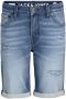 Jack & jones JUNIOR regular fit jeans bermuda JJIRICK stonewashed Denim short Blauw Jongens Stretchdenim 128 - Thumbnail 3