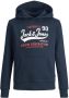 Jack & jones JUNIOR hoodie JJELOGO met logo donkerblauw Sweater Logo 128 - Thumbnail 3