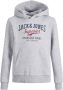 Jack & jones JUNIOR hoodie JJELOGO met logo grijs melange Sweater Logo 164 - Thumbnail 2