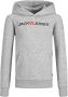Jack & jones JUNIOR hoodie JJECORP met logo grijs melange Sweater Logo 128 - Thumbnail 2