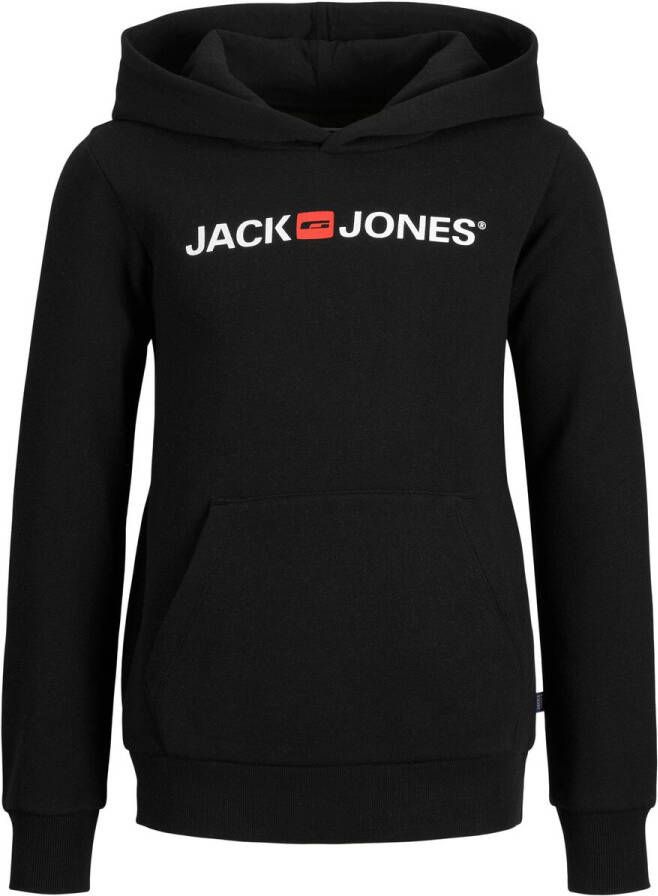 Jack & jones JUNIOR hoodie JJECORP met logo zwart Sweater Logo 152