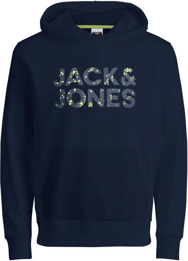 JACK & JONES JUNIOR hoodie JJNEON met logo donkerblauw