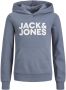 Jack & jones JUNIOR hoodie JJECORP met logo grijsblauw Sweater Logo 128 - Thumbnail 2