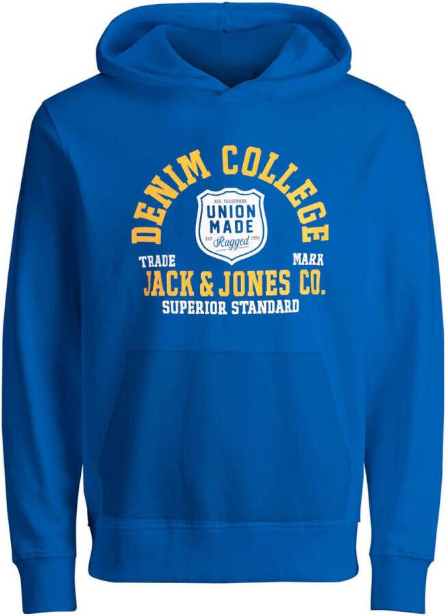 Jack & jones JUNIOR hoodie JJELOGO met logo hardblauw Sweater Logo 164