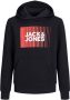 Jack & jones JUNIOR hoodie JJECORP met logo zwart Sweater Logo 176 - Thumbnail 3