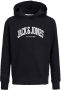Jack & jones JUNIOR hoodie JJEJOSH met logo zwart Sweater Logo 140 - Thumbnail 3