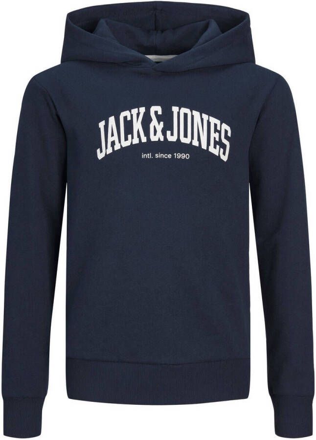 Jack & jones JUNIOR hoodie JJEJOSH met logo donkerblauw Sweater Logo 152 - Foto 5