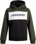 Jack & jones JUNIOR hoodie JJELOGO met logo donkergroen donkerblauw Sweater 128 - Thumbnail 2