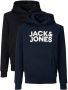 Jack & jones JUNIOR hoodie set van 2 zwart donkerblauw Sweater Logo 128 - Thumbnail 3