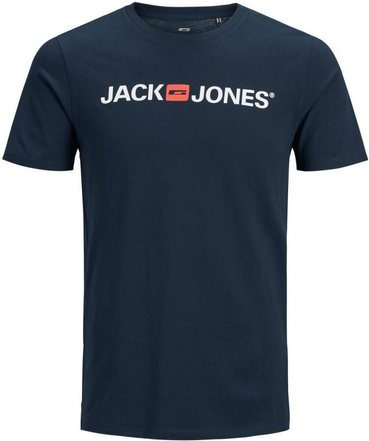 JACK & JONES JUNIOR T-shirt JJECORP met logo donkerblauw