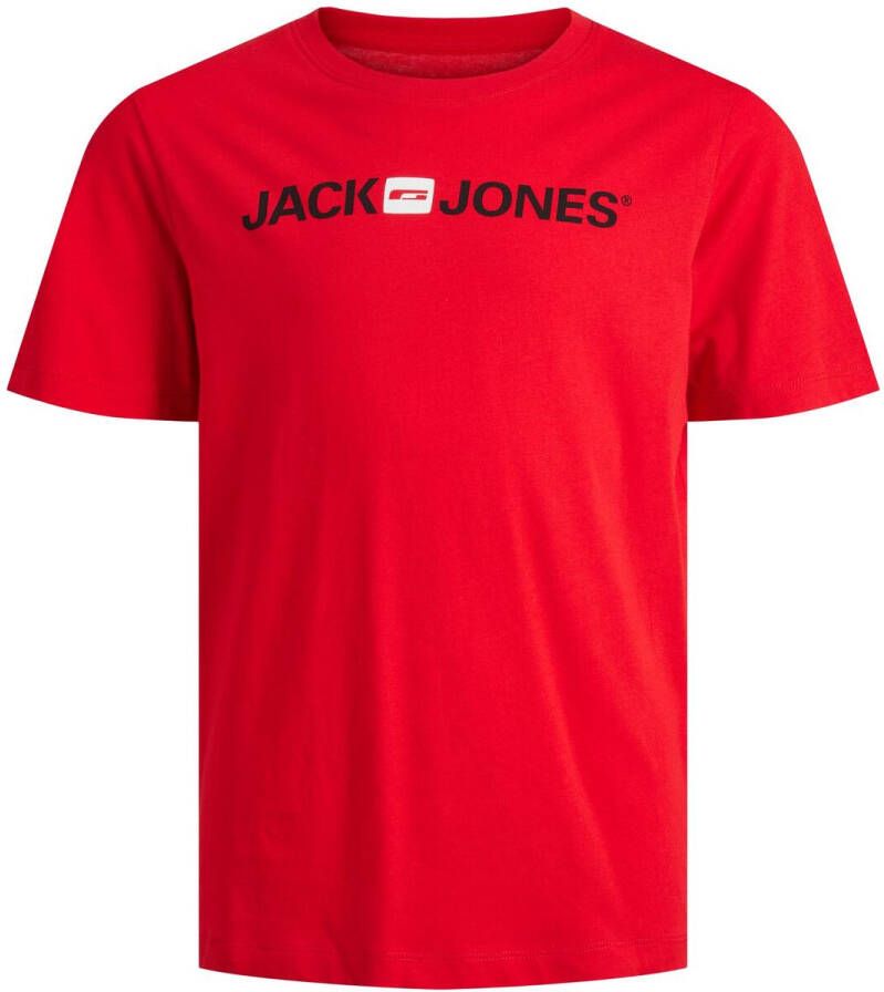 JACK & JONES JUNIOR T-shirt JJECORP met logo rood