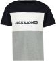 Jack & jones JUNIOR T-shirt JJELOGO met logo donkerblauw wit grijs melange Jongens Katoen Ronde hals 164 - Thumbnail 2