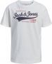 Jack & jones JUNIOR T-shirt JJELOGO met tekst wit Jongens Katoen Ronde hals 140 - Thumbnail 2