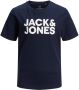 Jack & jones JUNIOR T-shirt JJECORP met logo donkerblauw Jongens Biologisch katoen Ronde hals 152 - Thumbnail 2