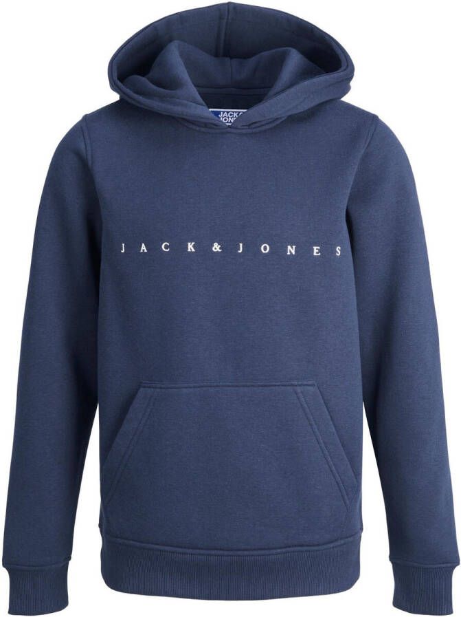 Jack & jones JUNIOR hoodie met logo donkerblauw Sweater Logo 116
