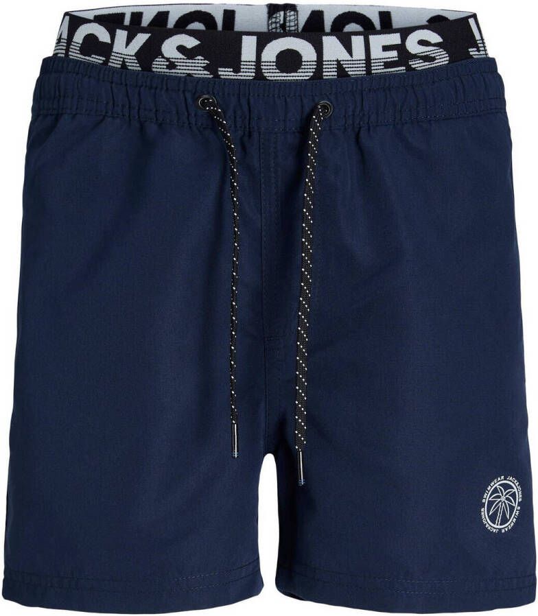 Jack & jones JUNIOR zwemshort JPSTFIJI donkerblauw Jongens Polyester Logo 128 - Foto 2