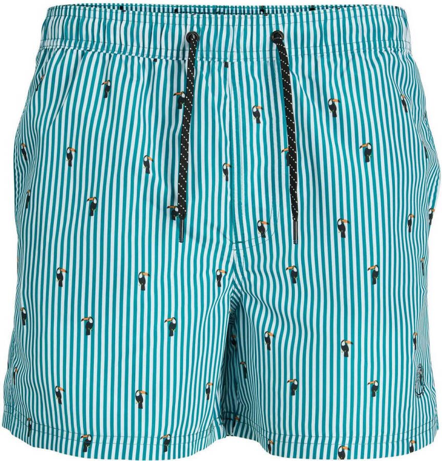JACK & JONES JUNIOR zwemshort JPSTFIJI zeegroen wit