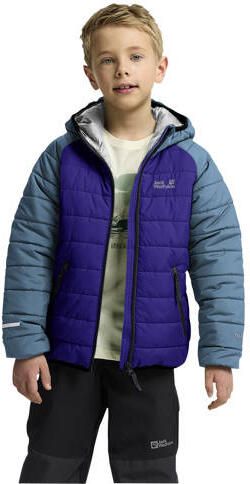 Jack Wolfskin gewatteerde winterjas blauw Outdoor jas Polyester Capuchon