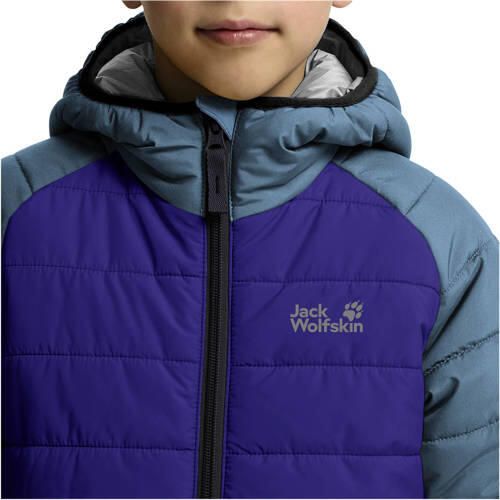 Jack Wolfskin gewatteerde winterjas blauw Outdoor jas Polyester Capuchon - Foto 2