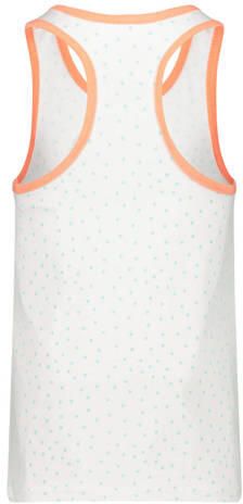 Jake Fischer singlet met all over print wit oranje Meisjes Stretchkatoen Ronde hals 104 - Foto 2