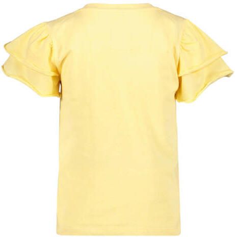 Jake Fischer T-shirt met ruches geel Meisjes Stretchkatoen Ronde hals Effen 116 - Foto 2