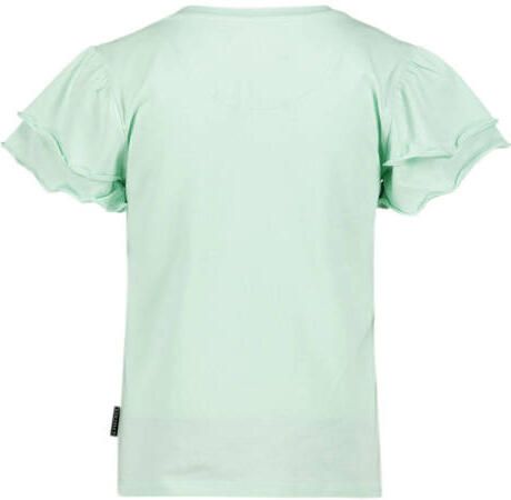 Jake Fischer T-shirt met ruches mintgroen Meisjes Stretchkatoen Ronde hals 116 - Foto 2