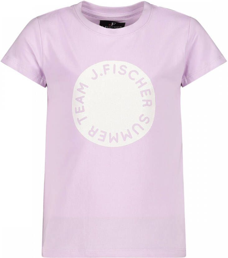 Jake Fischer T-shirt met printopdruk lila Paars Meisjes Stretchkatoen Ronde hals 128