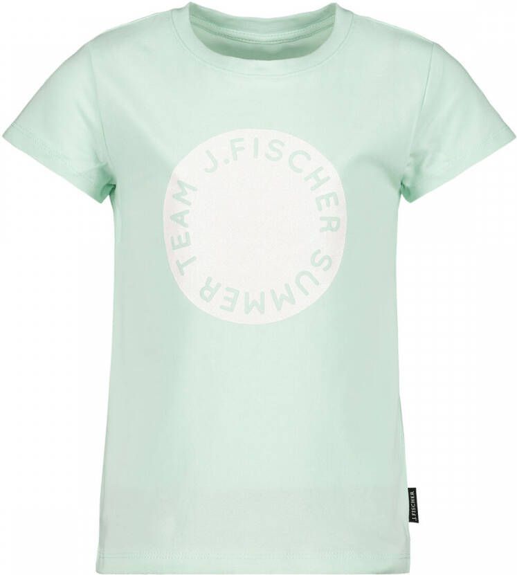 Jake Fischer T-shirt met printopdruk mintgroen Meisjes Stretchkatoen Ronde hals 116