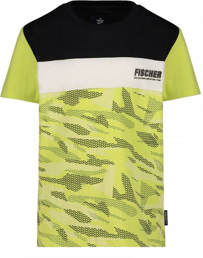 Jake Fischer T-shirt groen Jongens Katoen Ronde hals Meerkleurig 116