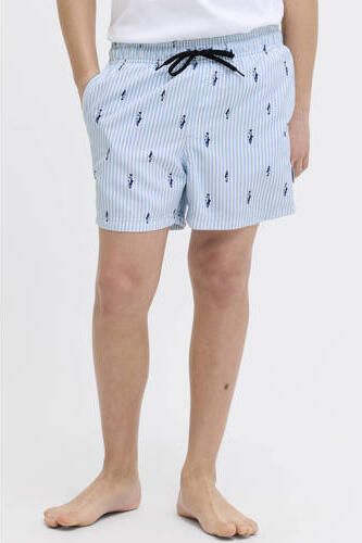 JJ REBEL JUNIOR gestreepte zwemshort lichtblauw Jongens Polyester All over print - Foto 4