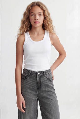 JJXX GIRL tanktop rib gebreid wit Meisjes Stretchkatoen Ronde hals Effen - Foto 4