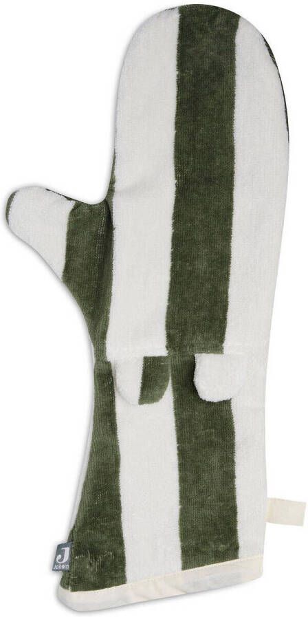 Jollein lange washand Stripe Terry Leaf Green Hydrofiele washandjes Groen