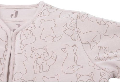 Jollein 4-seizoenen baby slaapzak Fox Nougat Babyslaapzak Beige Dierenprint 110 - Foto 3