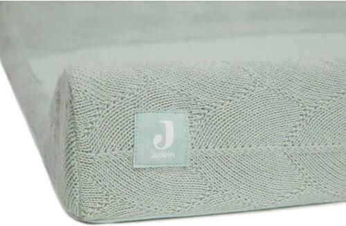 Jollein aankleedkussenhoes Shell Knit Groen Effen | Aankleedkussenhoes van - Foto 4
