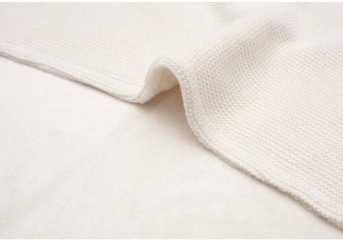 Jollein baby ledikantdeken 100x150cm Basic Knit Ivory Coral fleece Babydeken Wit - Foto 5