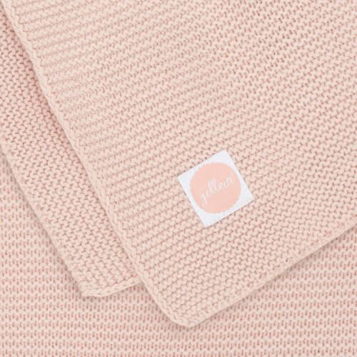 Jollein baby ledikantdeken Basic knit 100x150 cm Pale pink Babydeken Roze - Foto 2