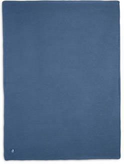 Jollein baby ledikantdeken Basic Knit 100x150cm Jeans Blue Fleece Babydeken Blauw - Foto 3