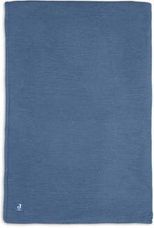 Jollein baby ledikantdeken Basic Knit 100x150cm Jeans Blue Fleece Babydeken Blauw - Foto 4