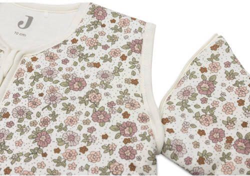 Jollein baby slaapzak met afritsbare mouw Retro Flowers Babyslaapzak Roze 110